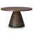 30"W Walnut Solid Acacia Modern Round Coffee Table with Pedestal Base, Fully Assembled