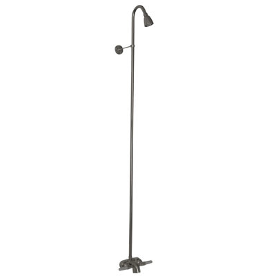 Garniture de robinet mural à double poignée avec bec déviateur pour baignoire sur pattes