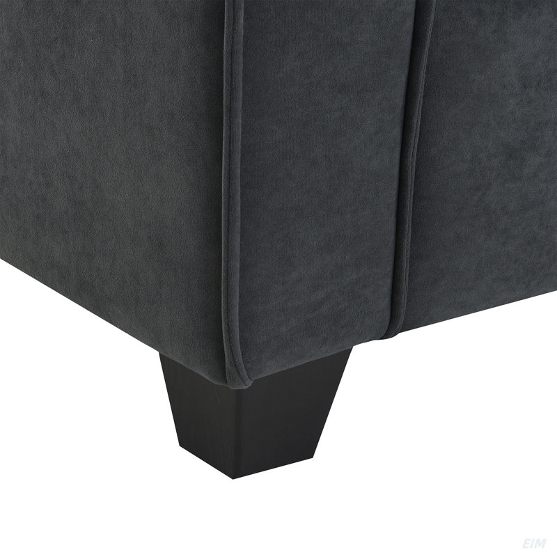 Canapé modulaire en suède luxueux, Suède gris foncé
