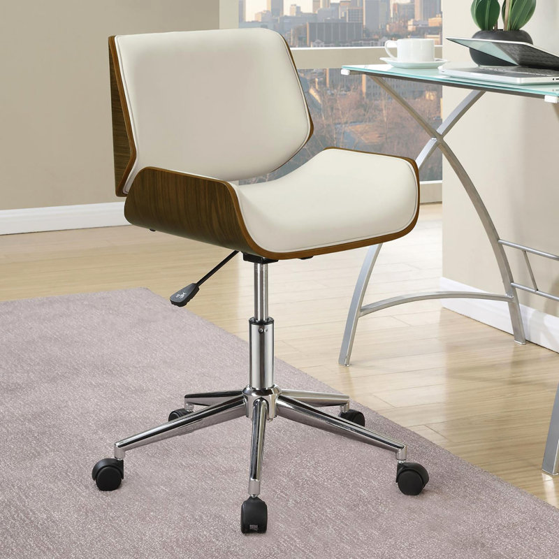 Chaise de bureau moderne avec structure en noyer et siège réglable