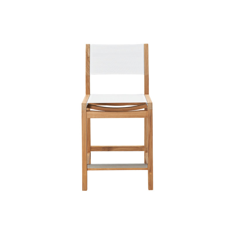 Pearl Teak Outdoor Counter Height Chair, White