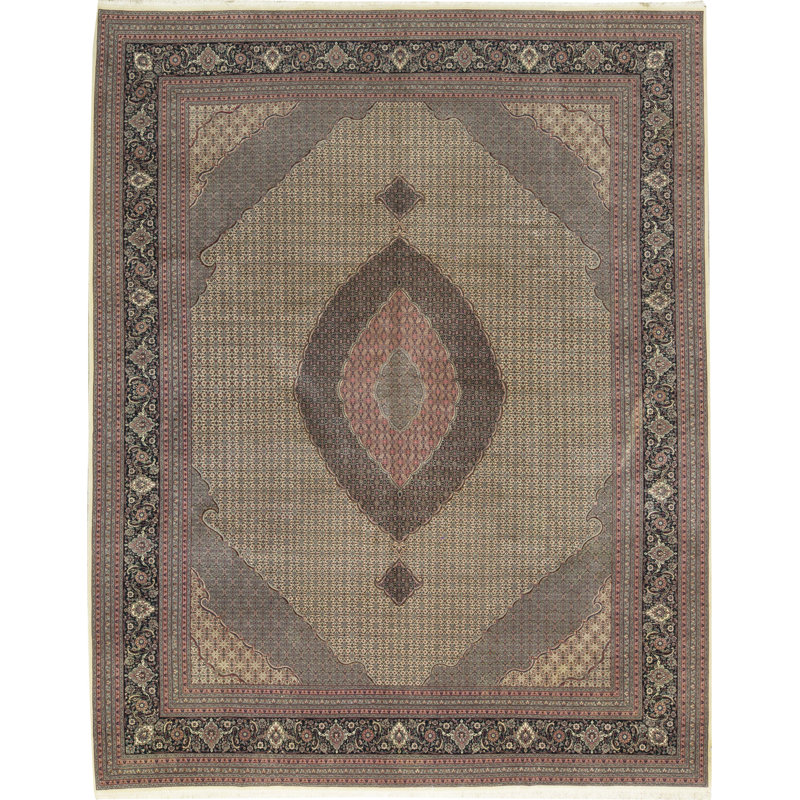 Hand-Knotted High-Quality Pink and Gray Area Rug