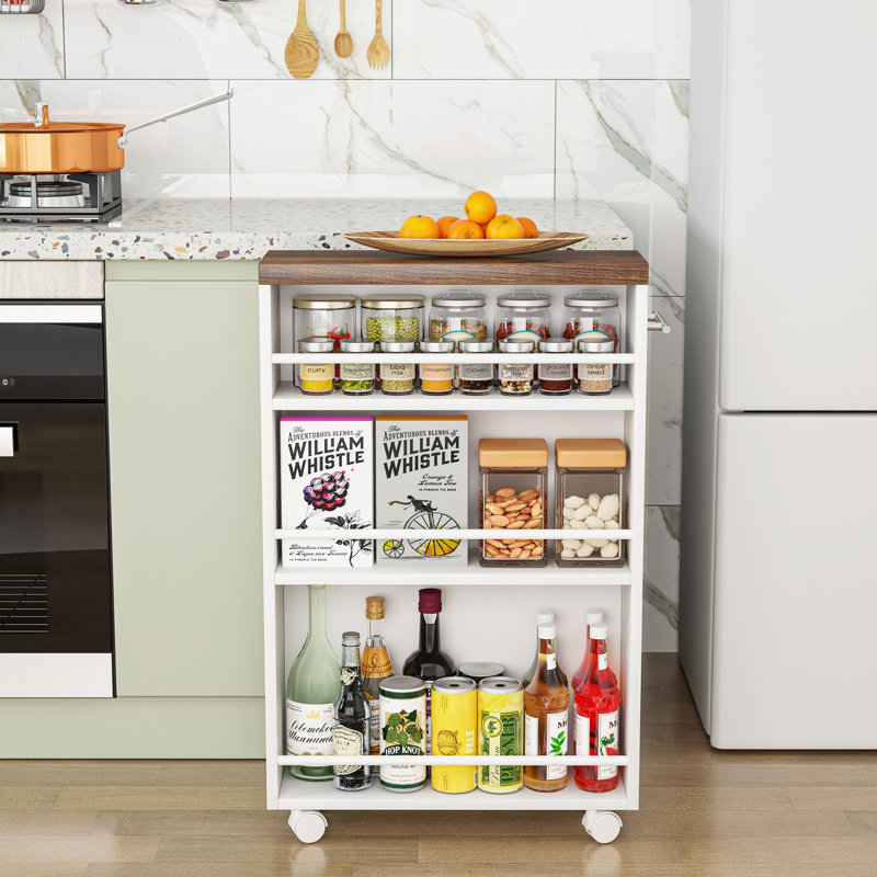 Slim Storage Cart, White