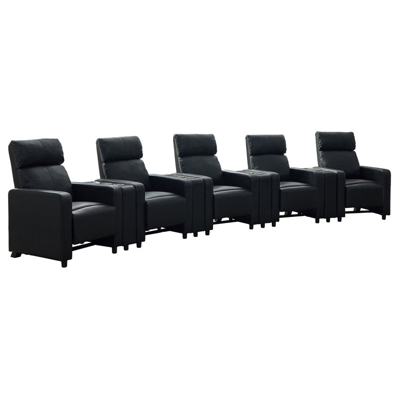 Ensemble de salon inclinable capitonné noir Kryton
