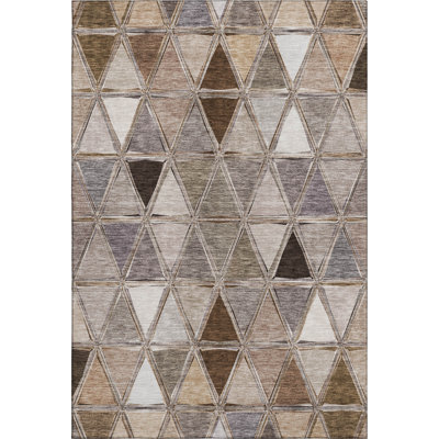 Premium Machine Washable Prisco Brown Rug
