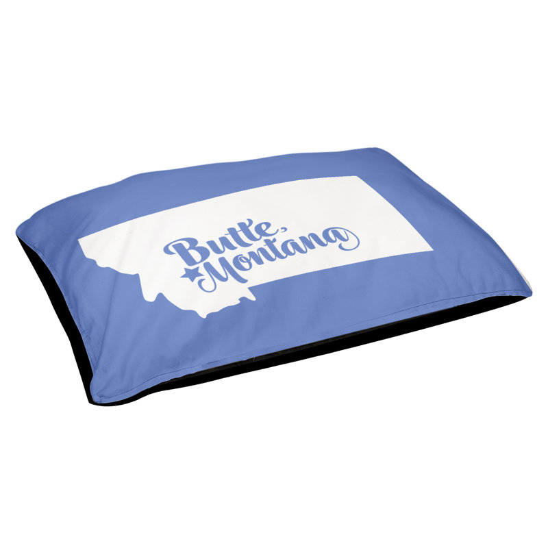 Coussin stylisé montana Butte, Petit (L 18 po x l 28 po), Bleu