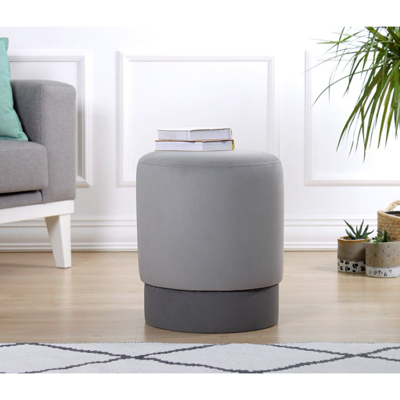 Pouf élégant, mélange de velours gris et de coton, 16,9 po de hauteur x 14,9 po de profondeur | 35 éponges orthopédiques 35 avec 2 d'épaisseur | Parfait pour les décors bohémiens, les hôtels et les espaces de vie confortables, design polyvalent et confortable