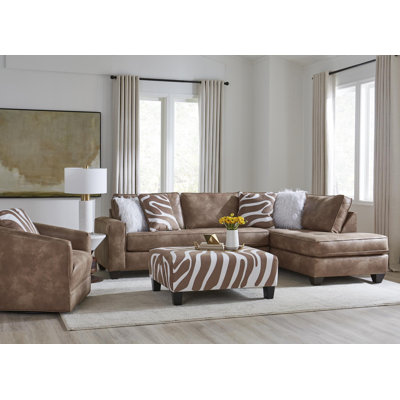 Brextin 2-Piece Faux Leather Sectional Sofa with Chaise Includes All Pillow As Shown -  Latitude Run®, 66D399912A354F20A106DFCF410FA129