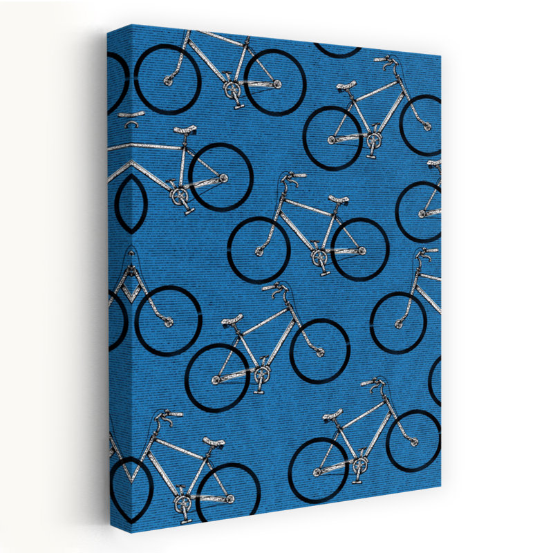 Impression d'art mural rétro bleu rétro, 48" H x 32" W