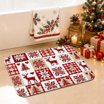 Tapis de salle à manger de Noël Fair Isle Reindeer Winter, 17 x 47 po