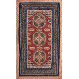 Red Field Antique Small Scatter Size Wool Pile Cloud Band Tibetan Rug