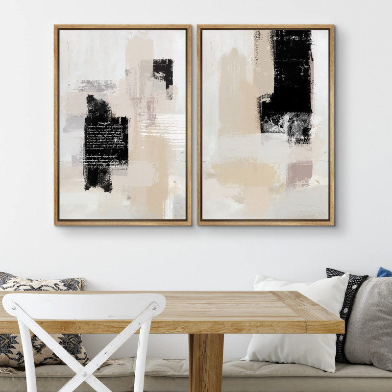 «Graffiti Style Paint Stroke Collage», 2 pièces, Naturel, H 24 po x l 16 po