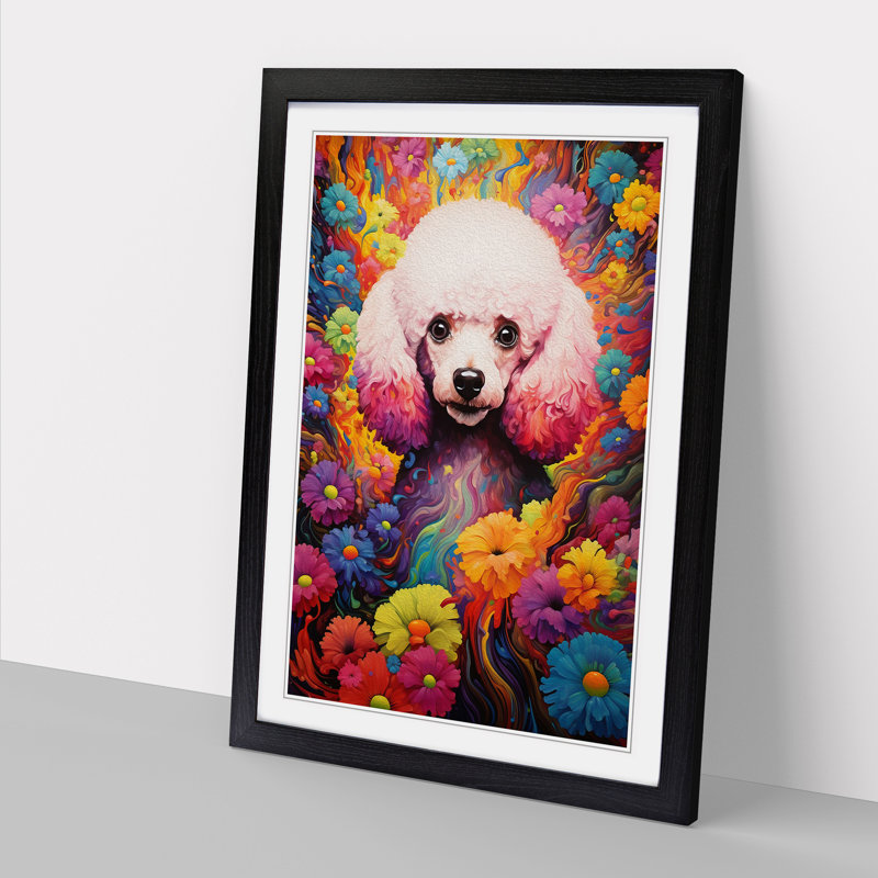 Poodle Colour Field No.2 - Framed Print, 34cm H x 25cm W x 2cm D, Black