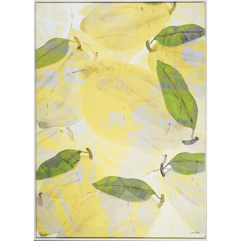 Iced Lemon I Print, 41" H x 29" W  x 2" D, White Framed, Dark Yellow