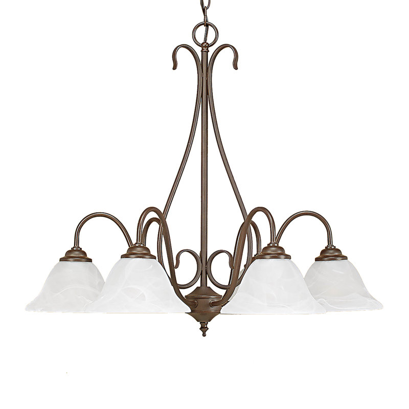  Lustre classique / traditionnel à 6 lumières avec abat-jour, Bronze