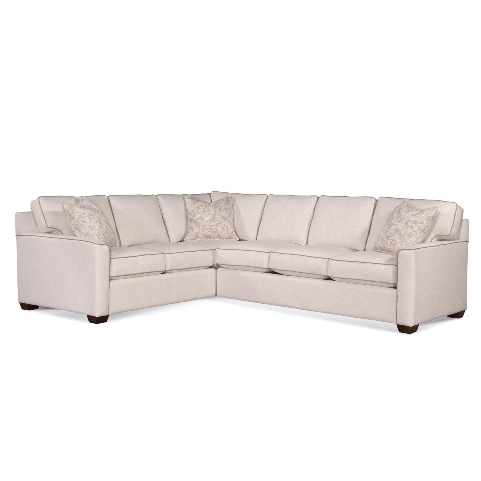 Frye Sectional, Frost White, Dark Gray Solid; 0863-84, Left Hand Facing