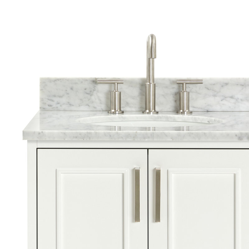 Ensemble de meuble-lavabo simple 37 po avec plateau Abita, Blanc