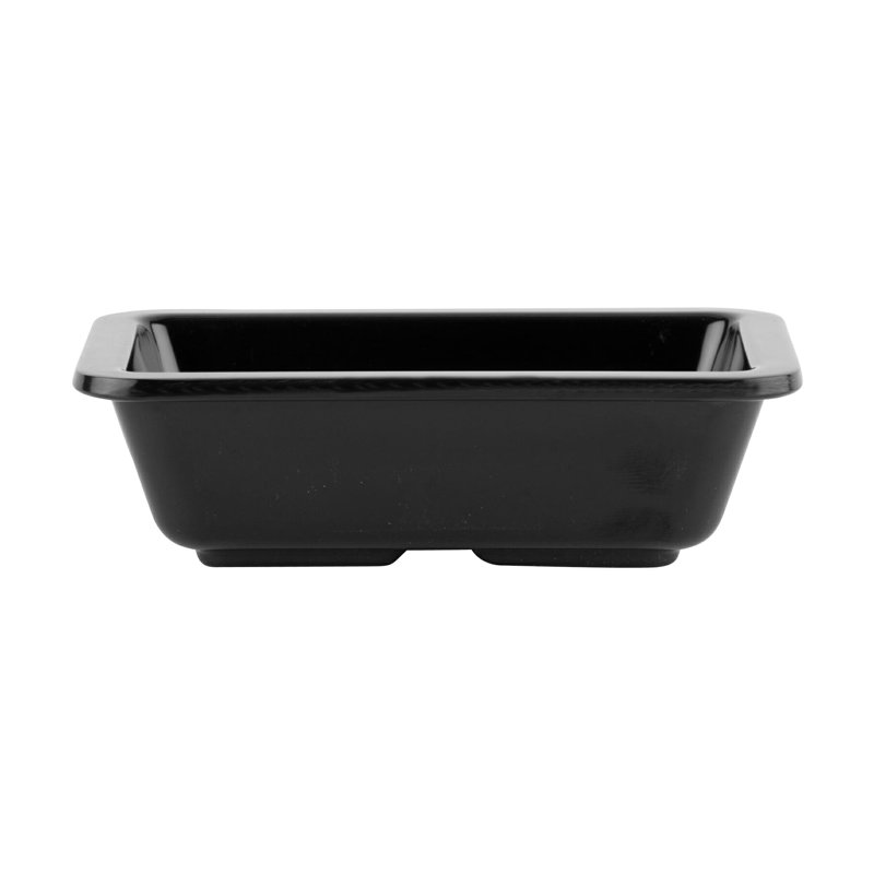 ML-123-BK - 4 oz (5 oz. Jante double), plat d'accompagnement de 3 po x 4,75 po, profondeur de 1,25 po, Noir