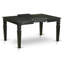 L'ensemble de table de salle à manger 5 pièces contient une table en bois et 4 chaises en tissu de polyester bleu marine foncé avec dossier élégant - finition noire-1665245736-1665245738