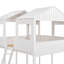 Lit double superposé au-dessus blanc - avec garde-corps et toit, fenêtre en bois d'amusement avec fenêtre et coffre-fort blanc de 6 ans-2140808691