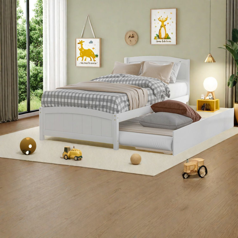 Lits simples en bois compacts de style blanc moderne pour la maison