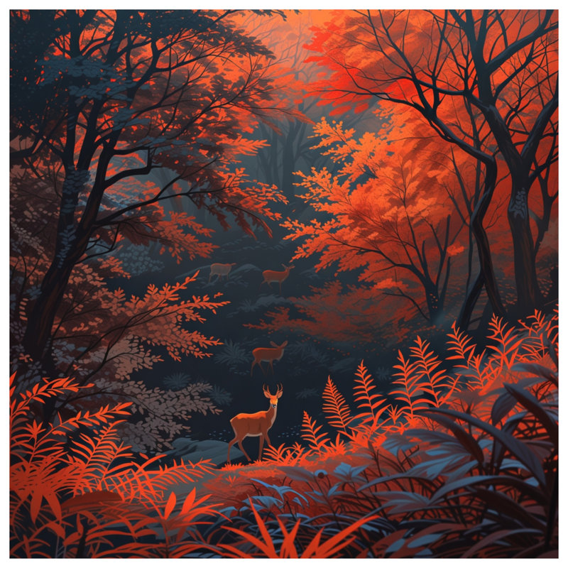 Rideaux de douche Autumn Forest Deer, L 70 po x H 93 po