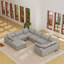 Canapé modulaire rembourré en lin avec repose-pieds 8 pièces Kenda-431882945
