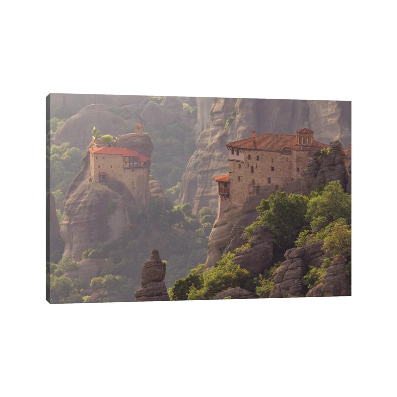 Greece, Meteora. Isolated Monasteries On Cliffs. by Jaynes Gallery - Wrapped Canvas Print, 101.6 cm H x 66.04 cm W