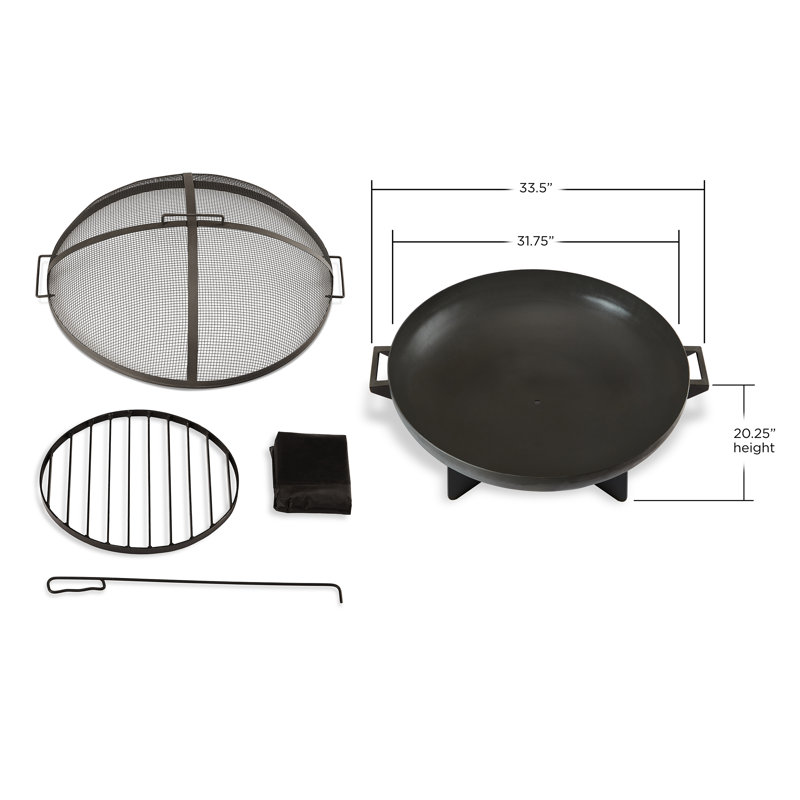 Anson Wood Burning Fire Pit by Real Flame, Gray