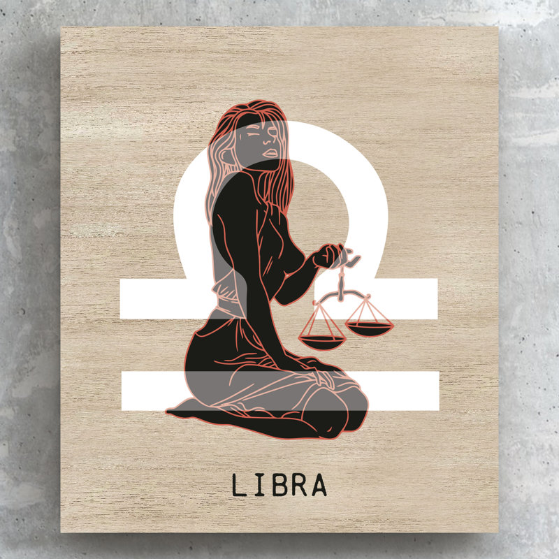 Kana Zodiac Libra - Print on Wood