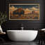 «Rustic Bison Desert Prairie Western Landscape Wall Decor», reproduction d'art sur toile encadrée-131400873-131400876