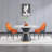 46.85''Faux Marble Top Metal Base Round  Dining Table-93602439