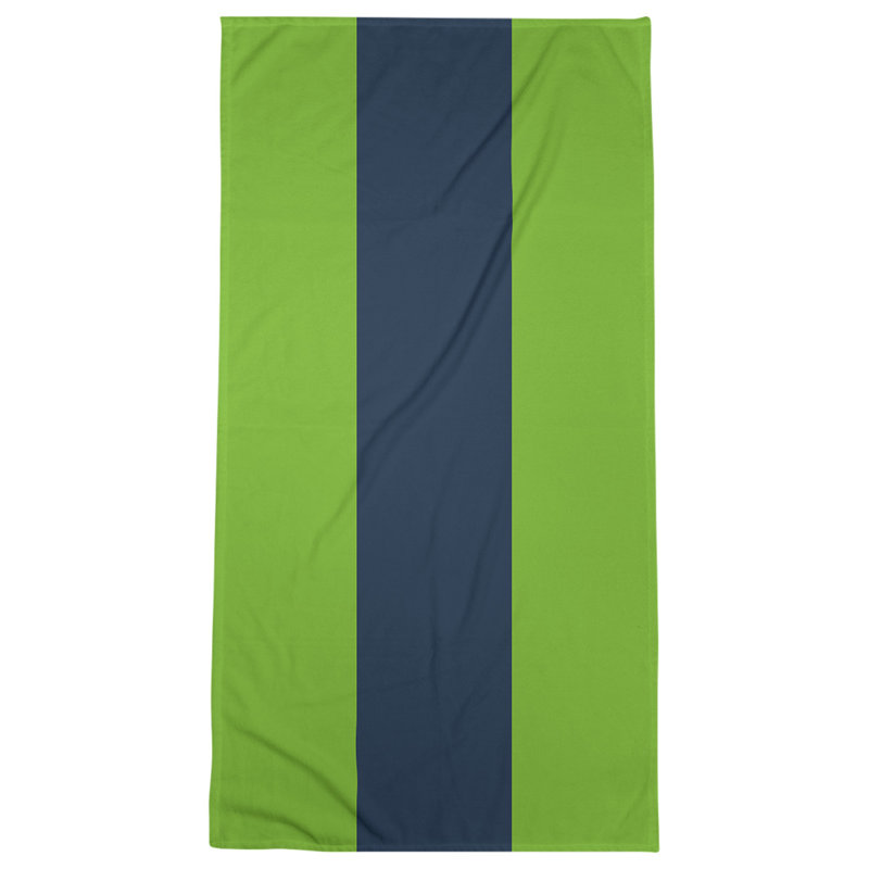 Cotton Blend Lightweight Bath Towel, Green/Midnight Blue