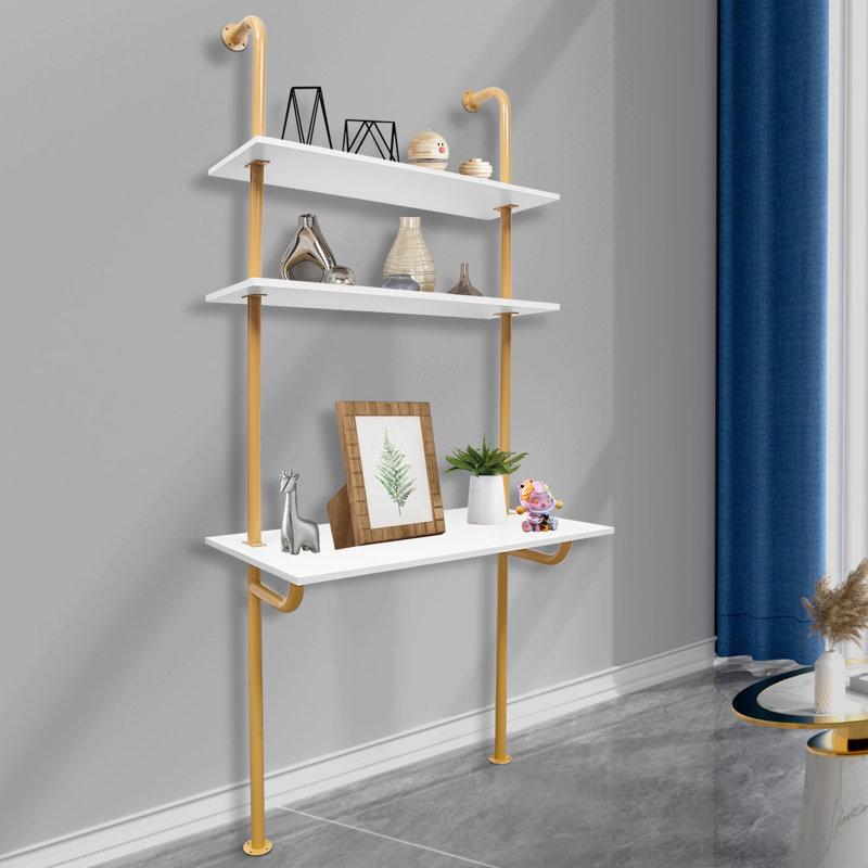 Simple Metal Pipe Wall Mounted Desk