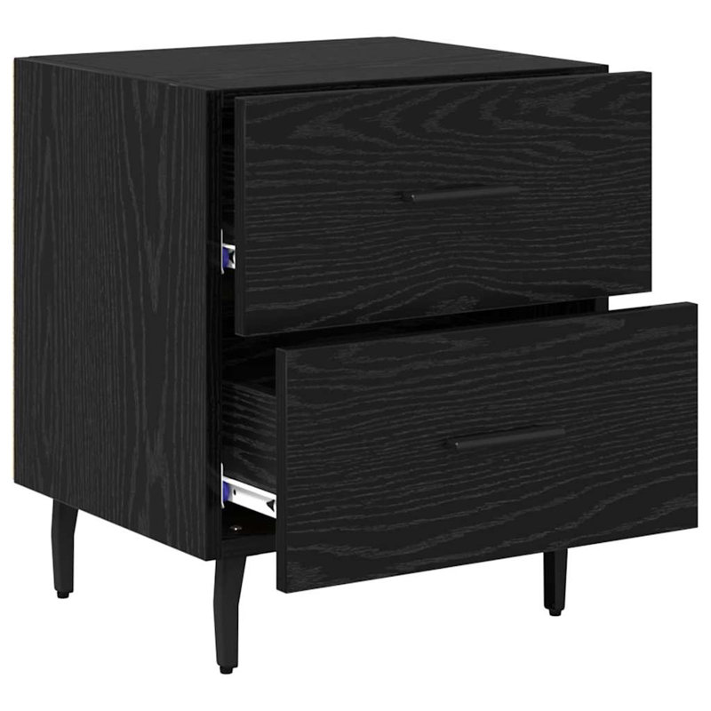 Bedside Cabinet 40 X 35 X 47.5 Cm Engineered Wood, Black Oak
