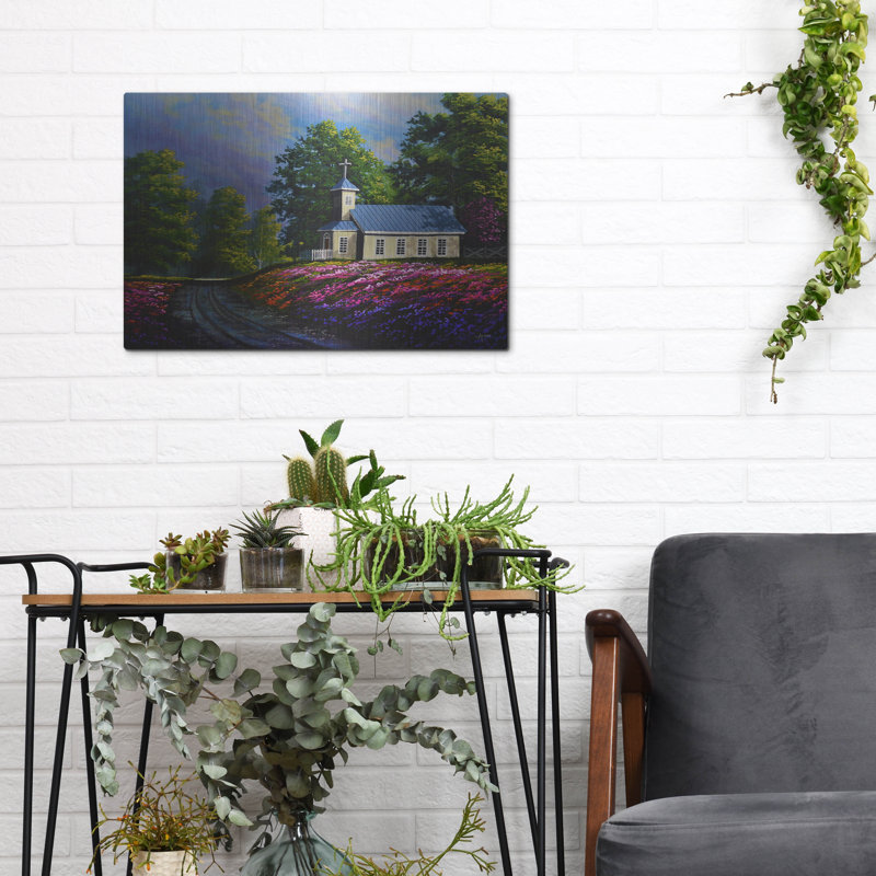 August Grove «Glorious Springtime» par Gary Adams, art mural en métal, 16 po x 12 po, H 12 po x l 16 po