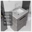 Meuble-lavabo autoportant de 24 po avec lavabo au fini gris, portes à fermeture en douceur, armoire de rangement en contreplaqué