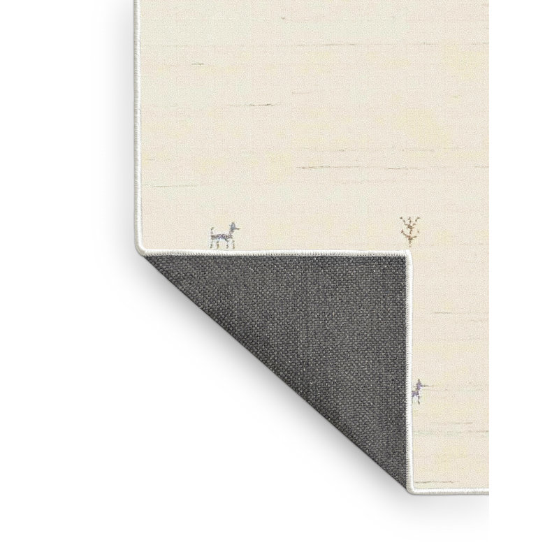 Tapis de zone crème contemporaine Sibeudu, Rectangle 5 pi x 7 pi