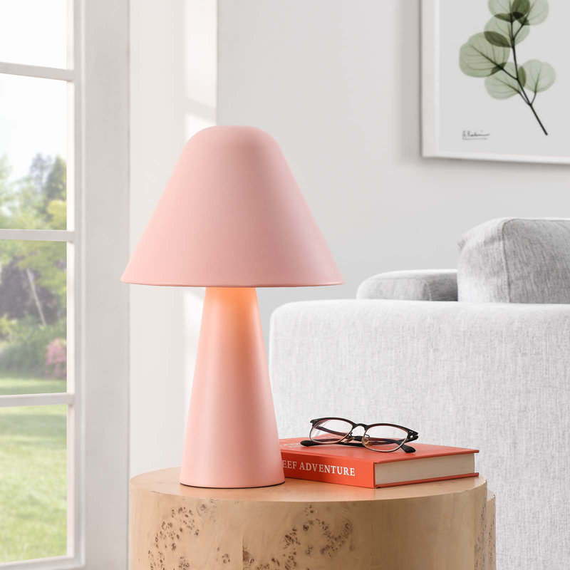Modway Jovial Metal Table Lamp, Pink