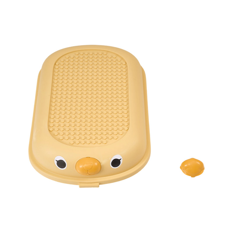 Kids Toy Storage Box Trolley With Lid and Wheels, Creamy Yellow