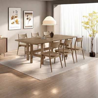 Solid wood ash unique dining table set