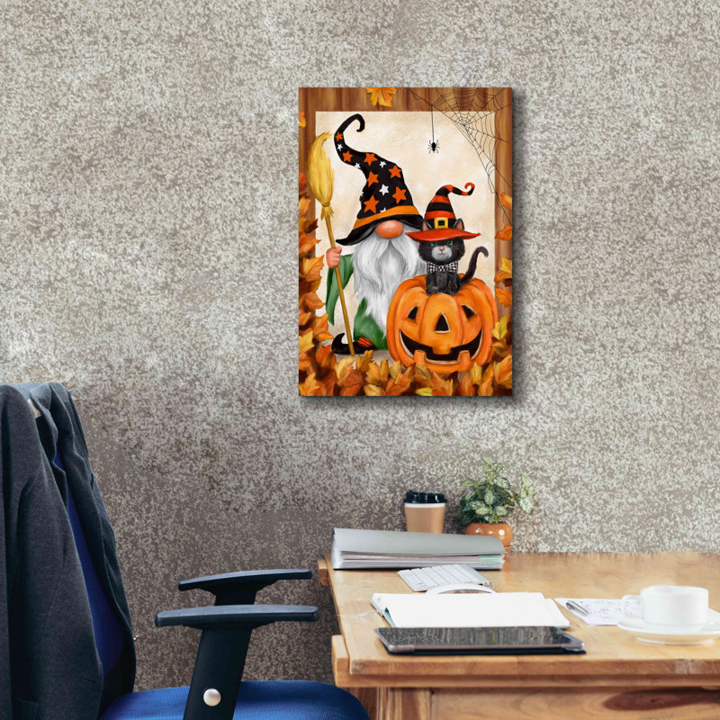 «Halloween Gnome» par Makiko, art mural sur toile, H 26 po x l 18 po x P 0,75 po