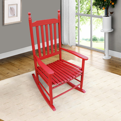 Chaise berçante en bois avec abat-jour rose - fabriquée en bois franc solide et solide, idéale pour le balcon, avec siège à lattes large et stable, sécurité, assemblage facile et quincaillerie incluse