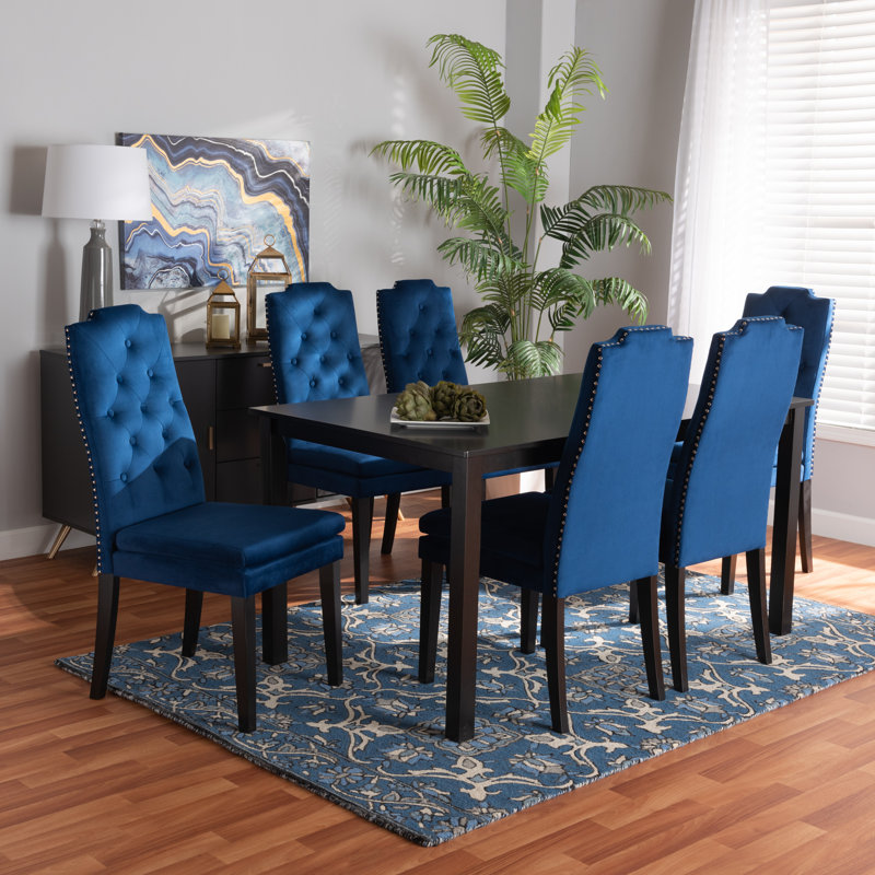 6 - Person Four Leg Dining Set, Navy