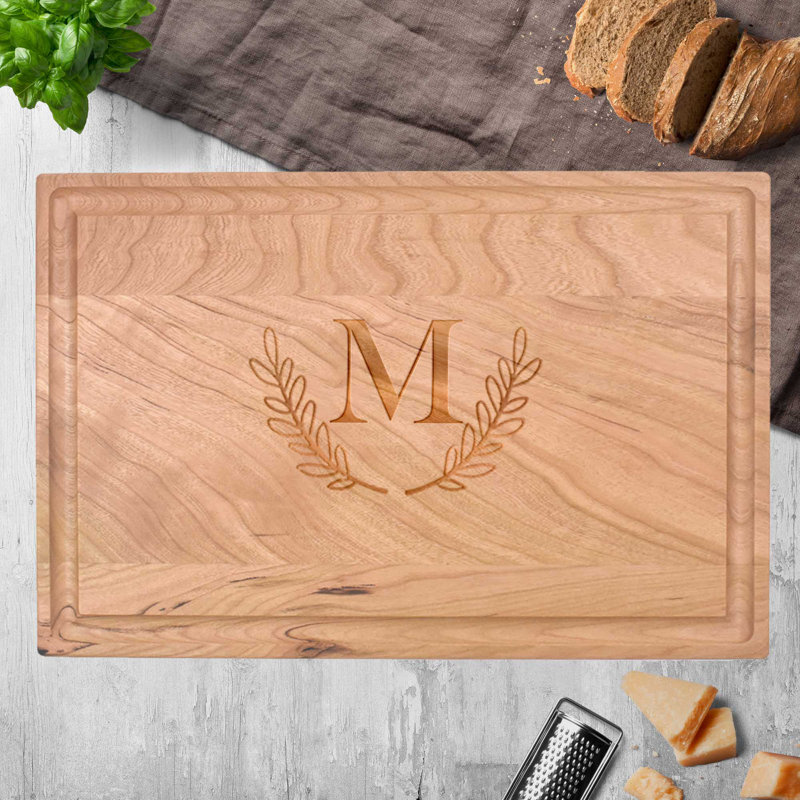 Planche à découper en bois de cerisier the Paisley Box, l 8 po x L 12 po, Oui