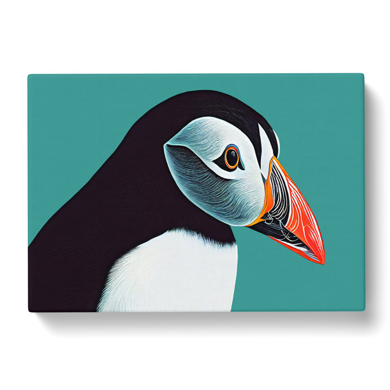 Flourishing Puffin Bird - Wrapped Canvas
