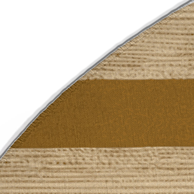 Tapis intérieur / extérieur brun HorizontalStripes, Rond 5 pi