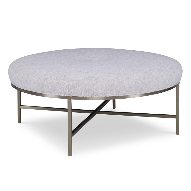 Parker Round Ottoman, Elise Linen