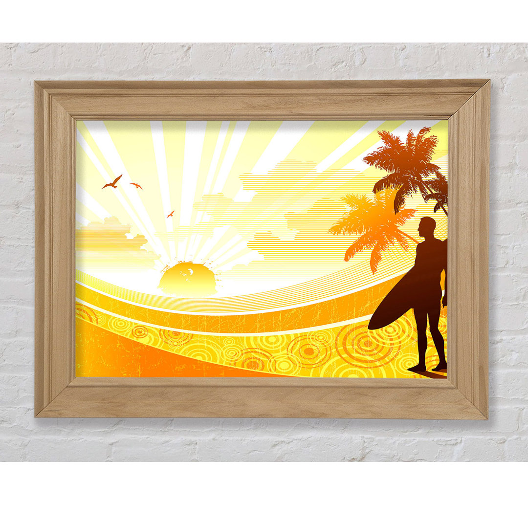 Sunshine Surfer - Bilderrahmen Kunstdrucke