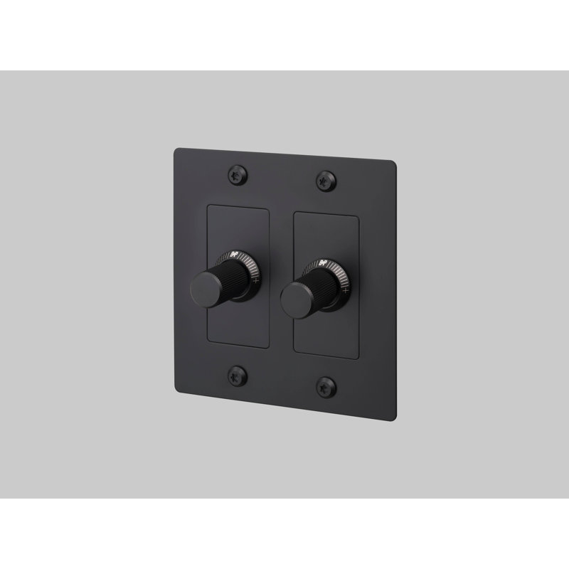 2G Dimmer / LED / Linear / Without Logo, Black, 2 Gang